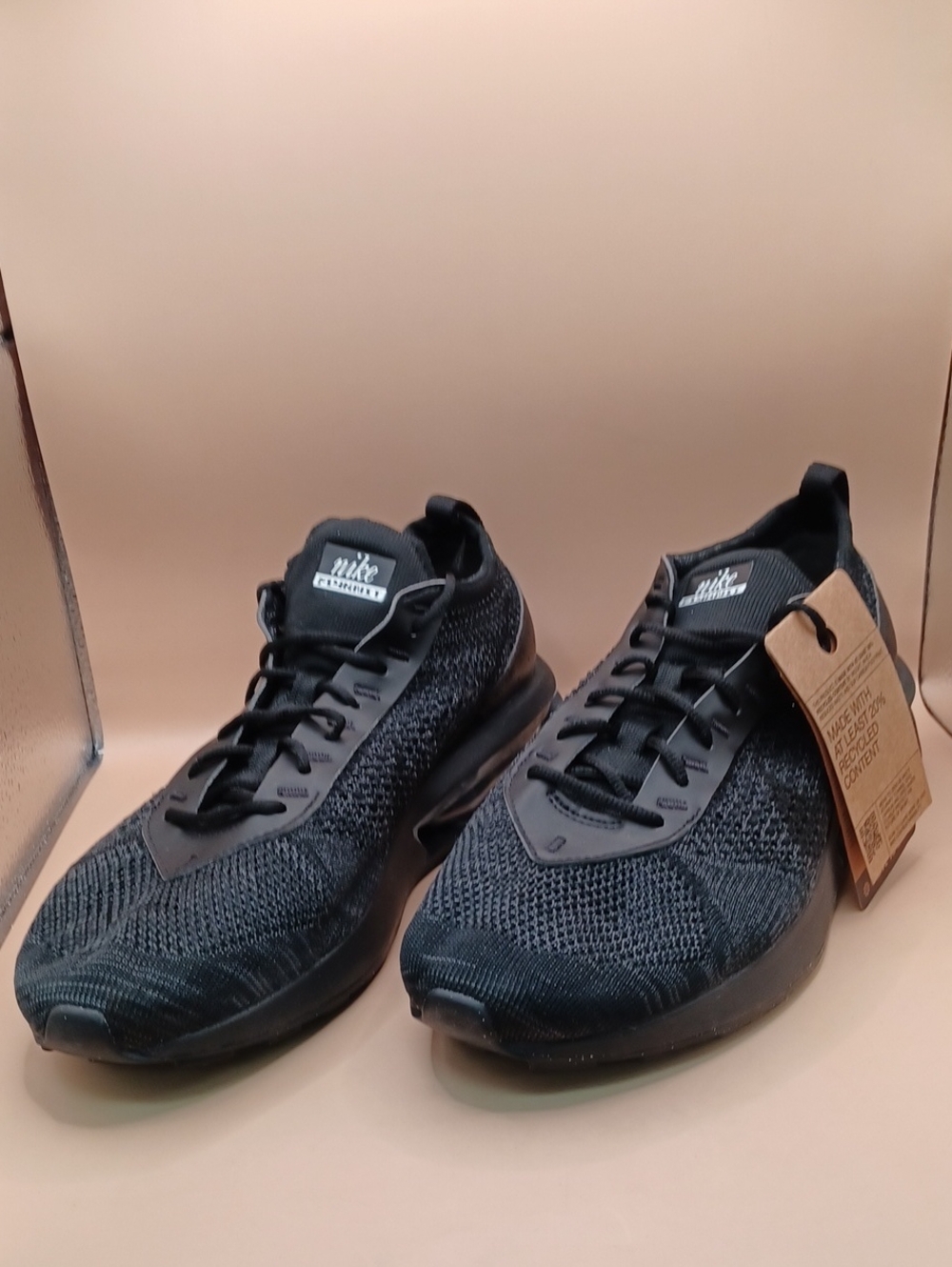NWOB Nike Air Max Flyknit Racer Sneaker-Triple Black Men Size 10 US FD2764-001